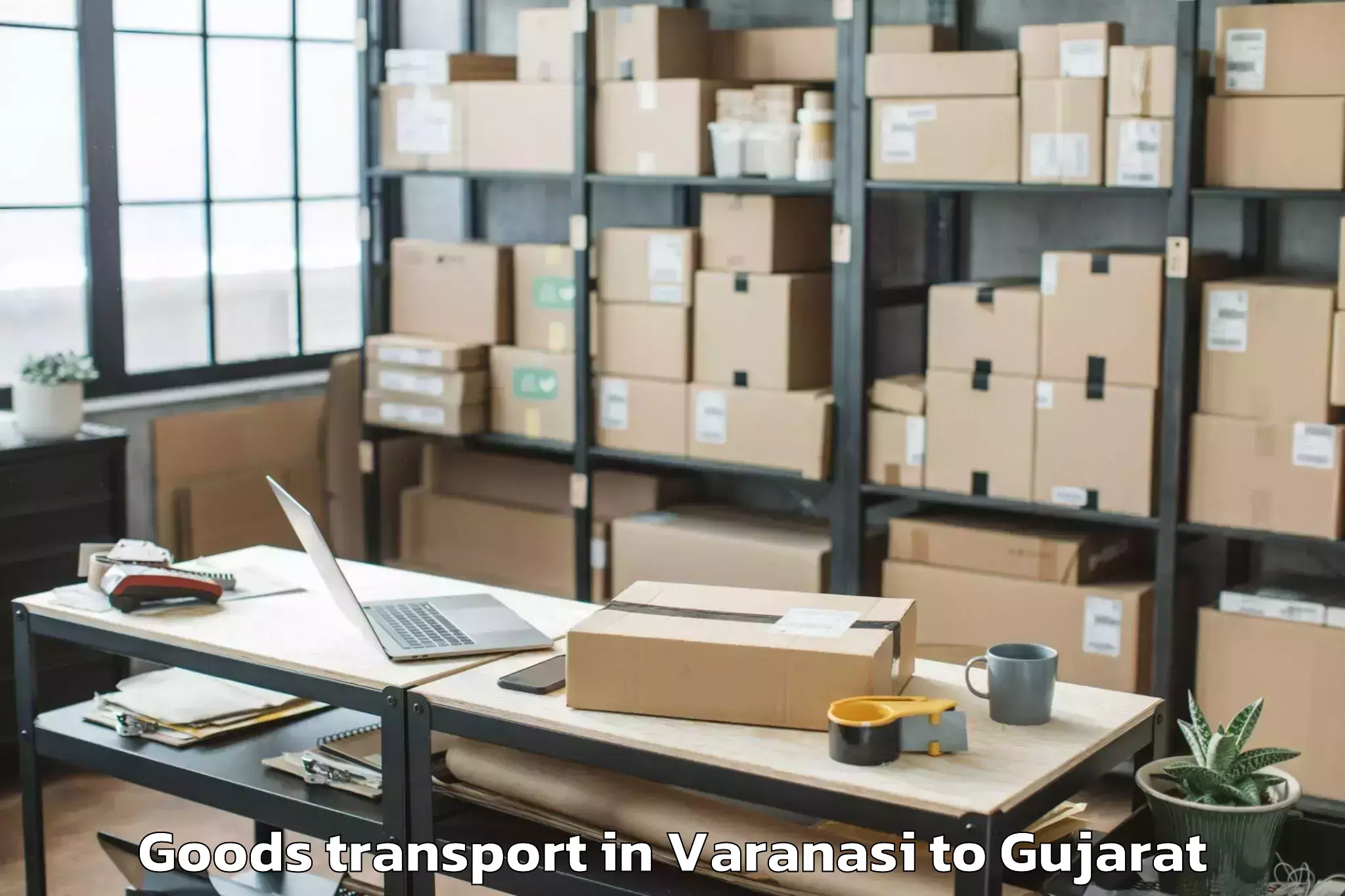 Top Varanasi to Khambhat Goods Transport Available